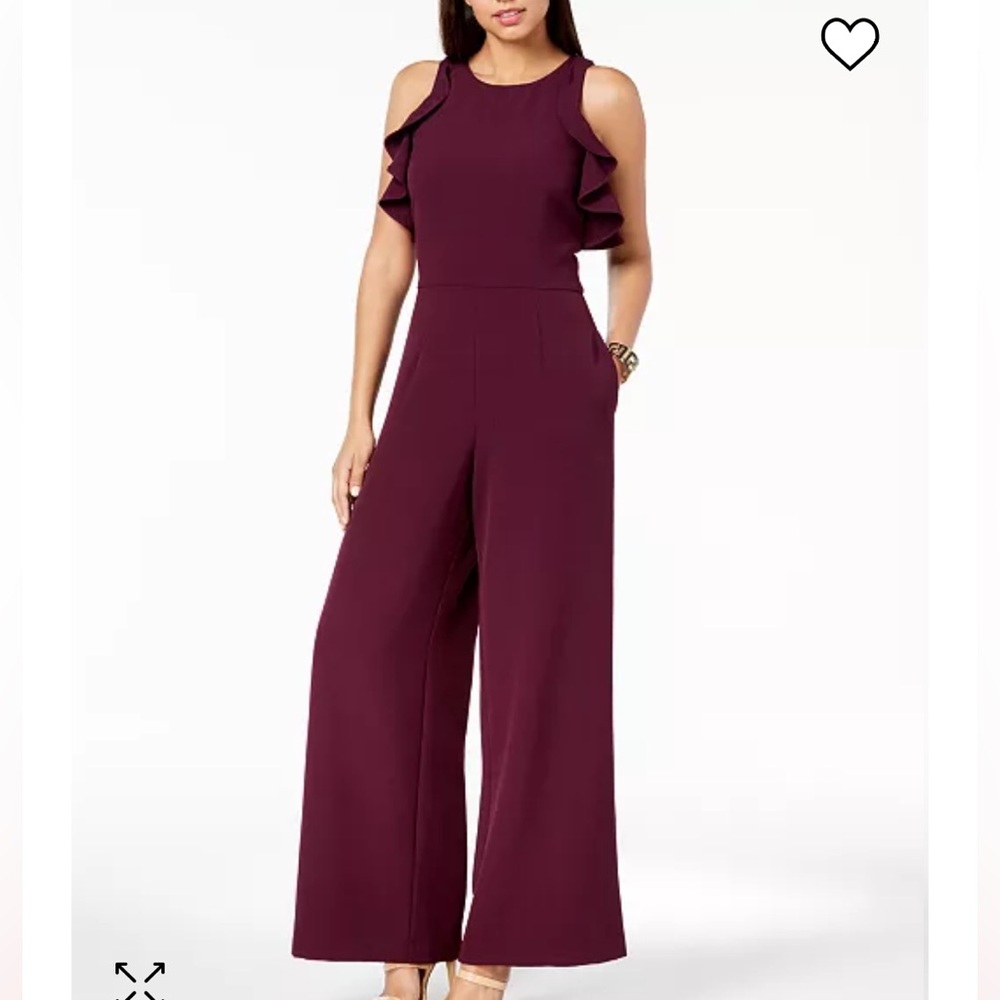 Julia Jordan Flutter Sleeve Wide Leg Jumpsuit